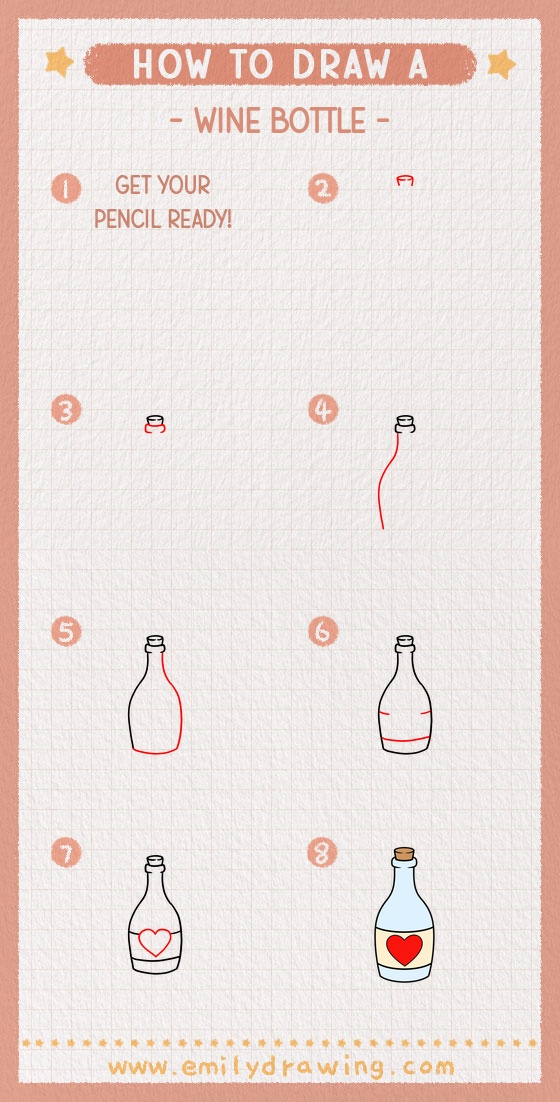 how to draw a wine bottle pinterest pin